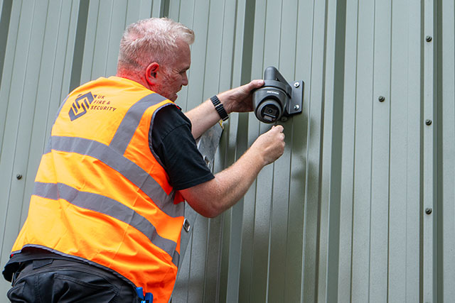 UKFS CCTV Install on outside of warehouse
