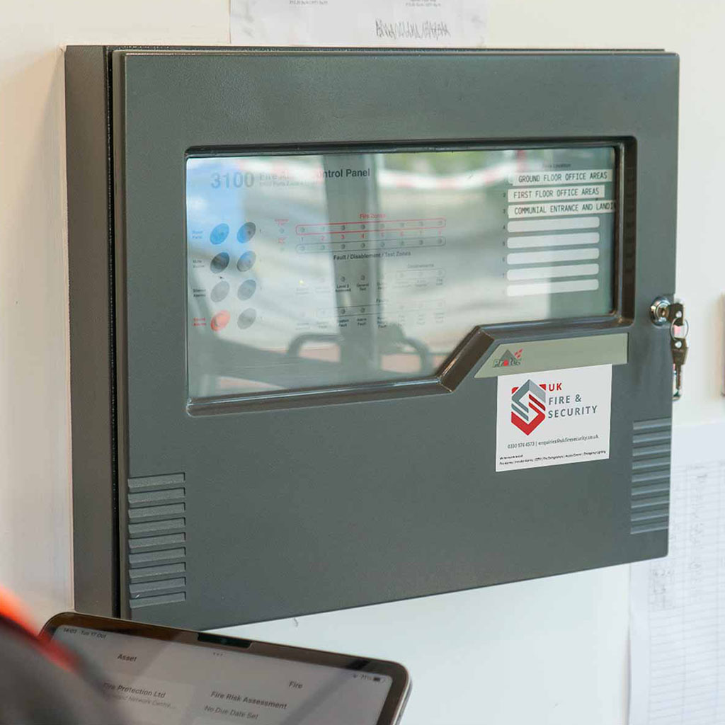 fire alarm install on office block