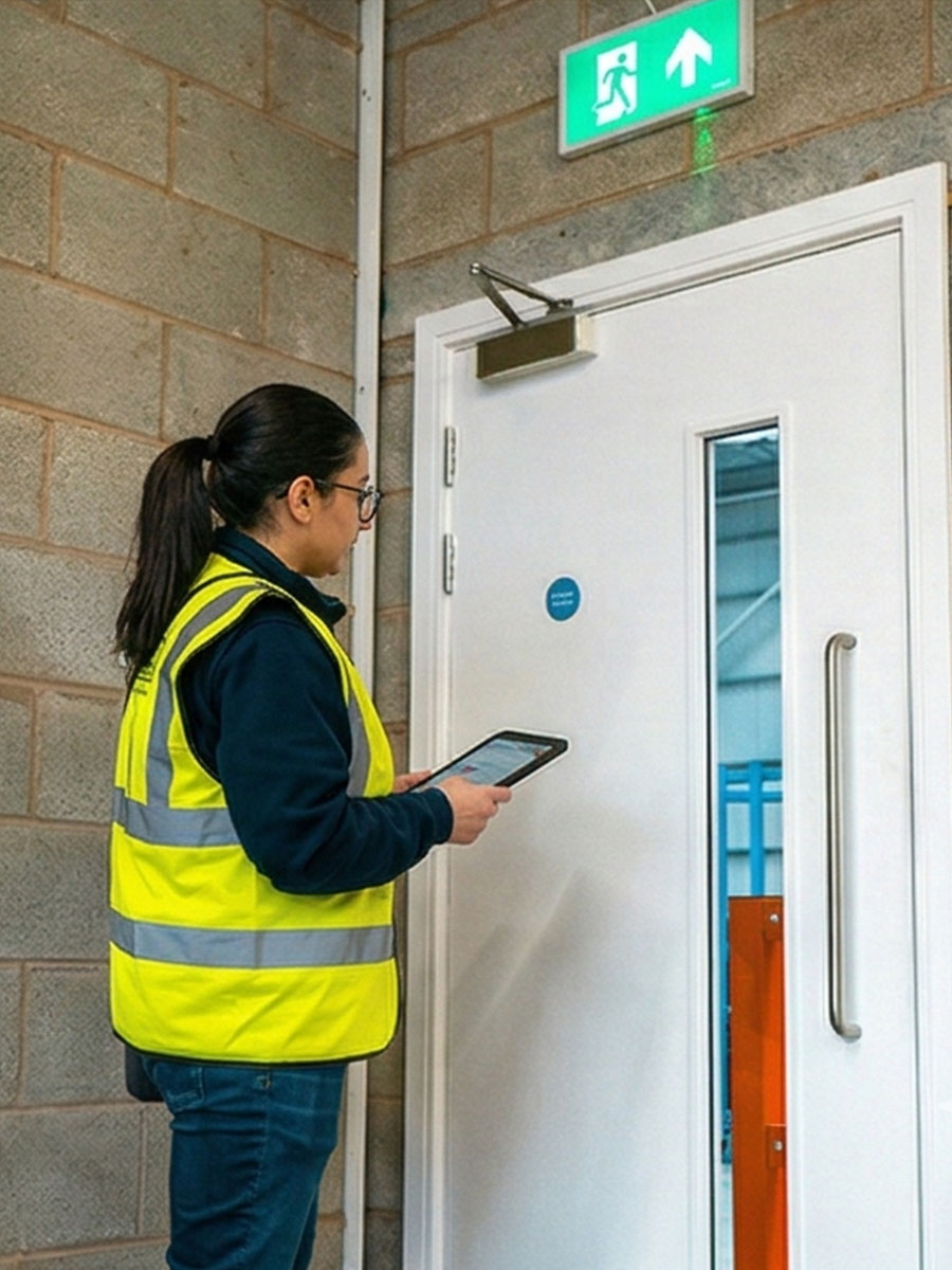 fire door inspections being undertaken on site